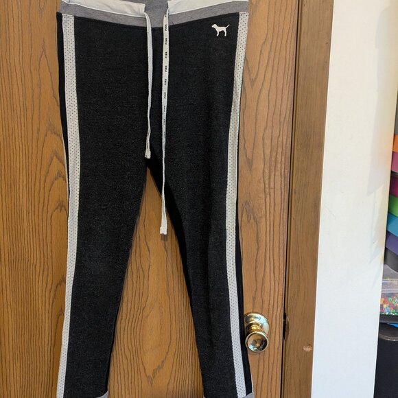 Pink by Victoria's Secret Gray and Black "YOGA" Jogger-Size Small - Picture 1 of 3